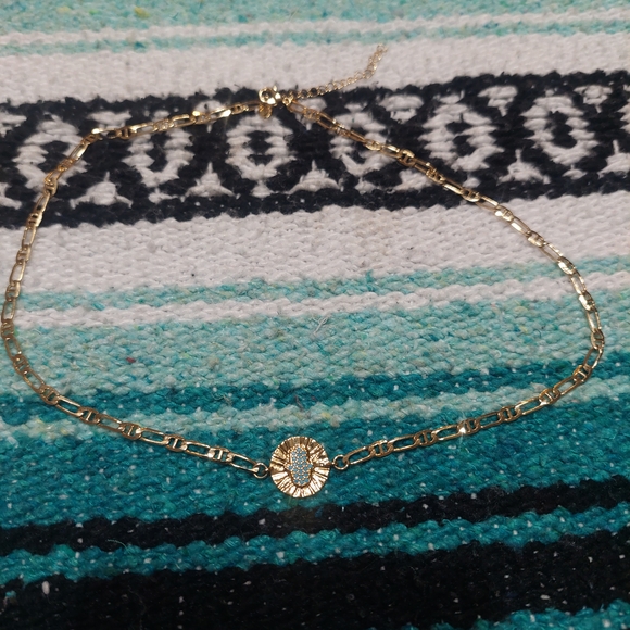 Gold Plated Hamsa Chain Necklace - Picture 2 of 8